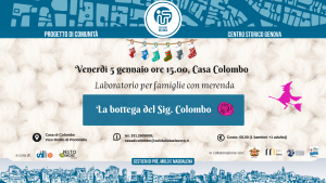 La bottega del signor colombo, laboratorio per famiglie con merenda a casa di colombo